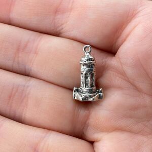 Vintage 800 Silver Mannheim Water Tower Germany Pendant Bracelet Charm